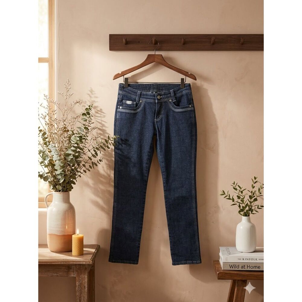 Kuhl Womens 2 Short Blue Straight Leg Jeans Low Rise Stretch Hiking Outdoor